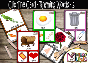 CLIP THE CARD - RHYMING WORDS - 2 - Monkey Minds