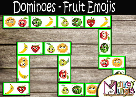 DOMINOES - FRUIT EMOJIS - Monkey Minds