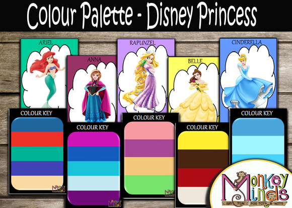 MATCH IT - COLOUR PALETTE - DISNEY PRINCESS - Monkey Minds