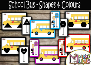 MATCH IT - SCHOOL BUS - SHAPES & COLOURS - Monkey Minds