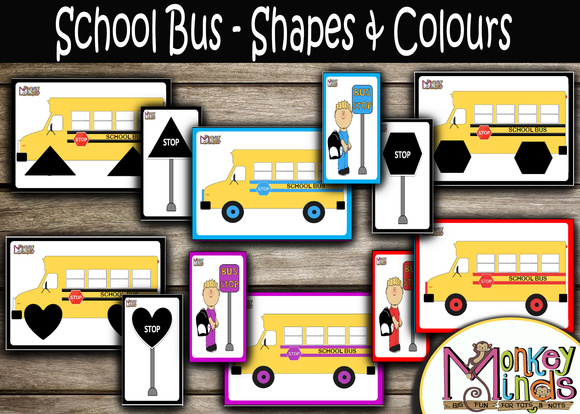 MATCH IT - SCHOOL BUS - SHAPES & COLOURS - Monkey Minds