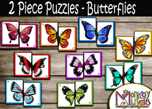 PUZZLE - 2 PIECE - BUTTERFLIES - Monkey Minds