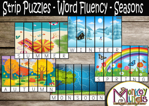 STRIP PUZZLES - WORD FLUENCY - SEASONS - Monkey Minds