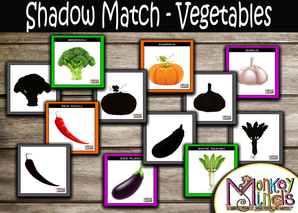 SHADOW MATCH - VEGETABLES - Monkey Minds