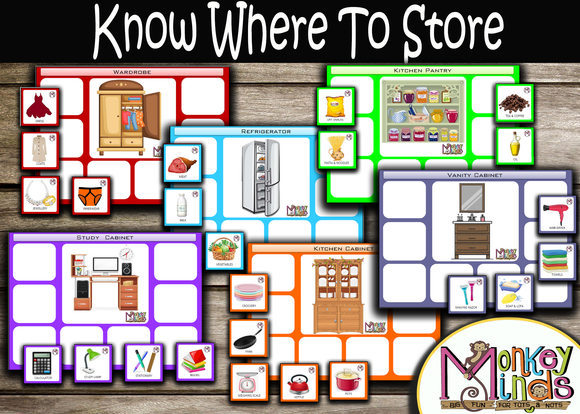 SORTING MATS - KNOW WHERE TO STORE - Monkey Minds