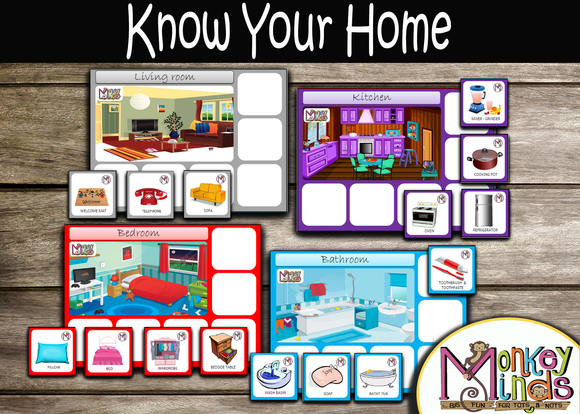 SORTING MATS - KNOW YOUR HOME - Monkey Minds