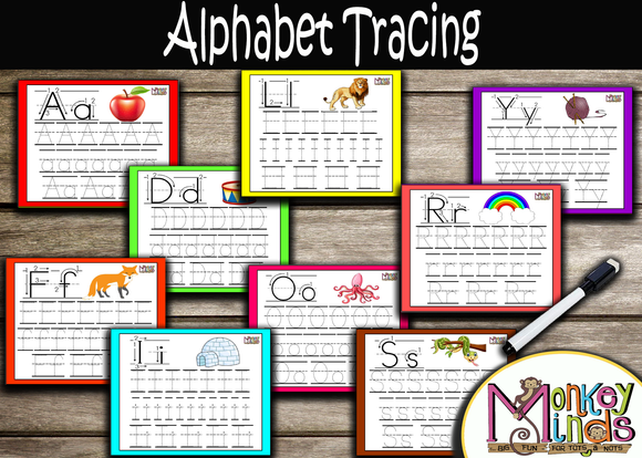 PRE WRITING SKILLS - ALPHABET TRACING - Monkey Minds